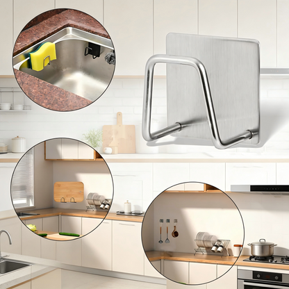 Adhesive Sponge & Cloth Holder - No-Drill Kitchen & Bathroom Organizer