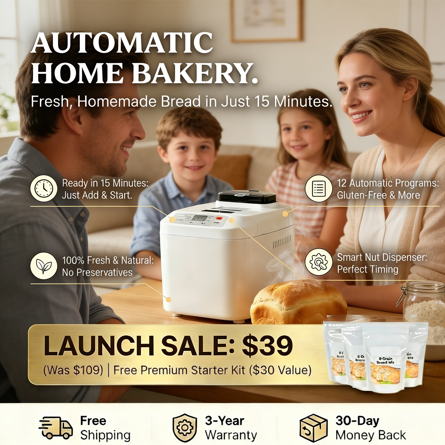 Bake Like a Pro: 12-in-1, No Additives, Fresh Bread at Your Fingertips