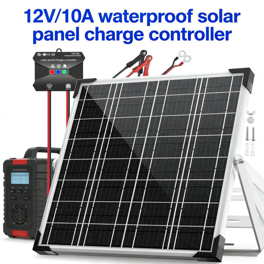 12V Solar Battery Charger, 20W Waterproof with MPPT Controller for Multiple Vehicles