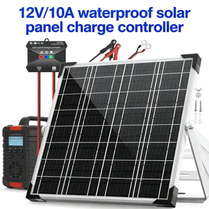 12V Solar Battery Charger, 20W Waterproof with MPPT Controller for Multiple Vehicles