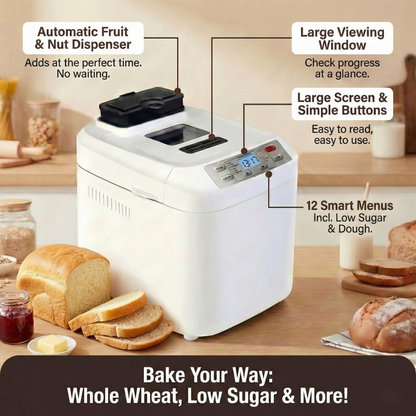 Bake Like a Pro: 12-in-1, No Additives, Fresh Bread at Your Fingertips