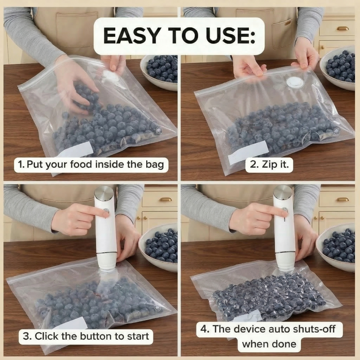 Goldenloaf™ PortableVacuum Food SealerBundle - Keep Food Fresh5xLonger