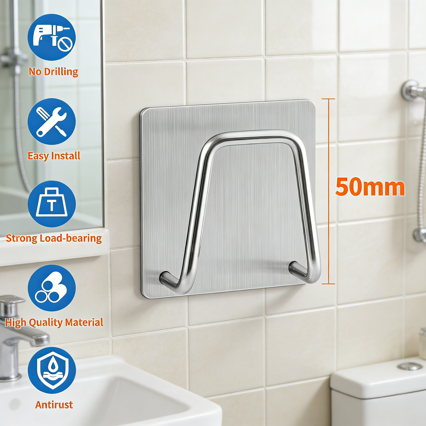 Adhesive Sponge & Cloth Holder - No-Drill Kitchen & Bathroom Organizer