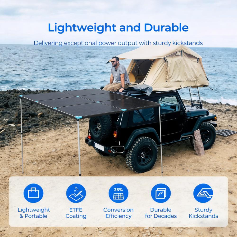 400W Foldable Solar Panel, High Efficiency & IP67 Waterproof for Outdoor & Emergency Power