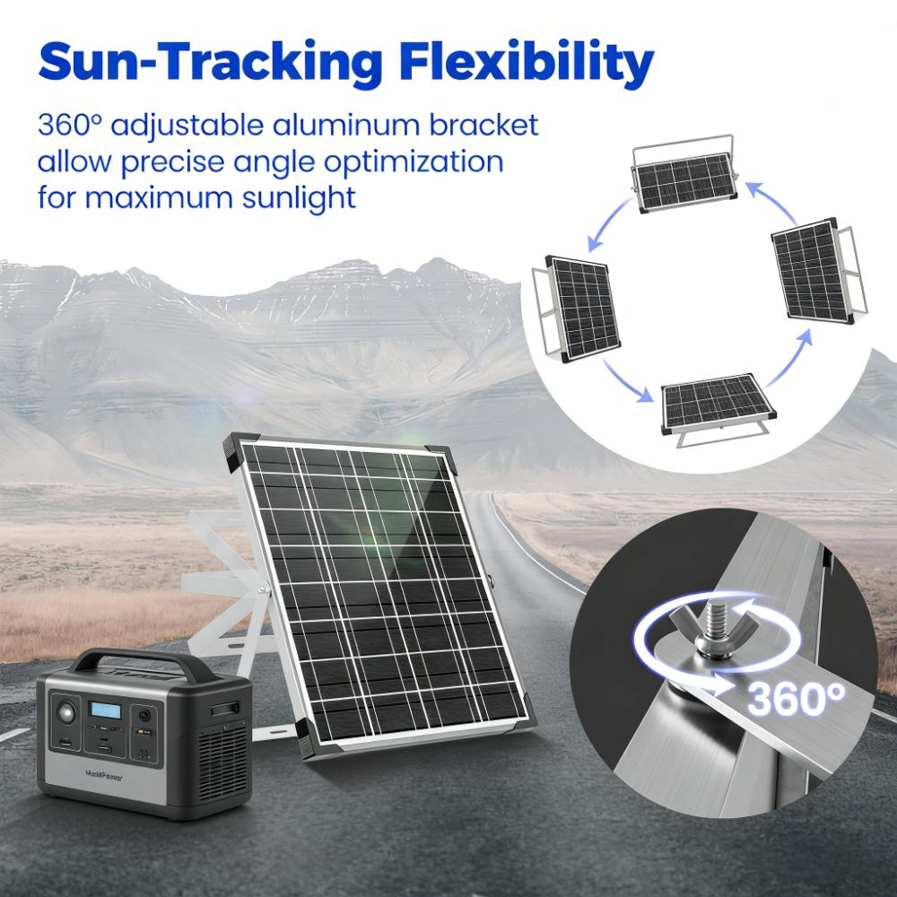 12V Solar Battery Charger, 20W Waterproof with MPPT Controller for Multiple Vehicles
