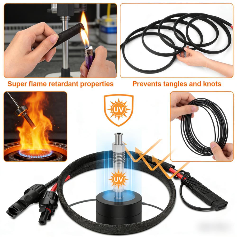 Solar Panel Cable, 2FT 10AWG with SAE Adapters & Polarity Reverser