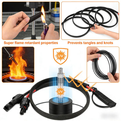 Solar Panel Cable, 2FT 10AWG with SAE Adapters & Polarity Reverser