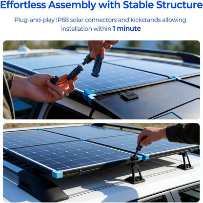 400W Foldable Solar Panel, High Efficiency & IP67 Waterproof for Outdoor & Emergency Power