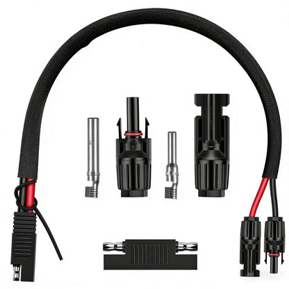 Solar Panel Cable, 2FT 10AWG with SAE Adapters & Polarity Reverser